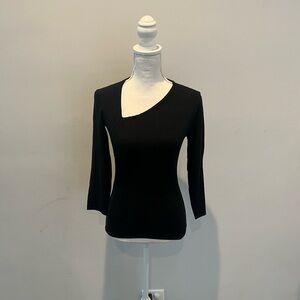 Elegant Black Asymmetrical Women's Top